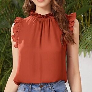 NWOT Ruffled Sleeveless Top